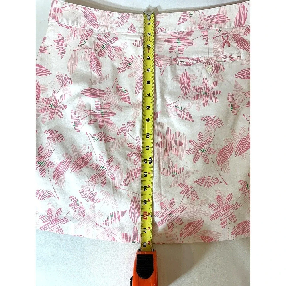 Lady Hagen Golf Skort Womens 10 Cotton Floral Pink Ribbon Breast Cancer Stretch - Picture 6 of 10